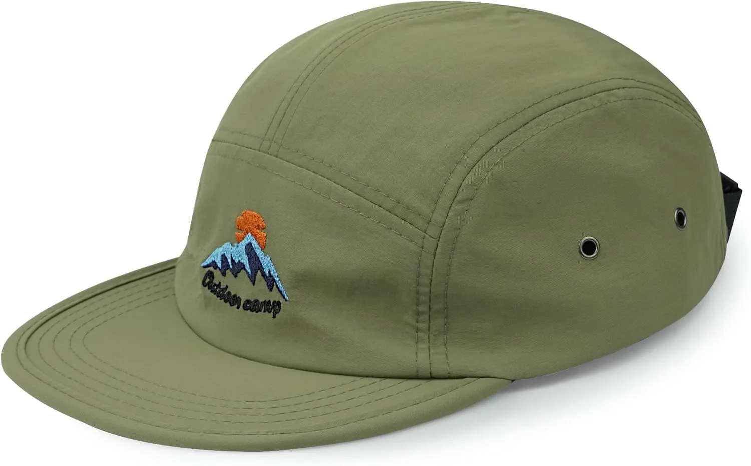 Clakllie Waterproof 5 Panel Hat for Men Quick Dry Flat Brim Baseball Cap Embroidered Trucker Hats for Running Camp Hiking Hat