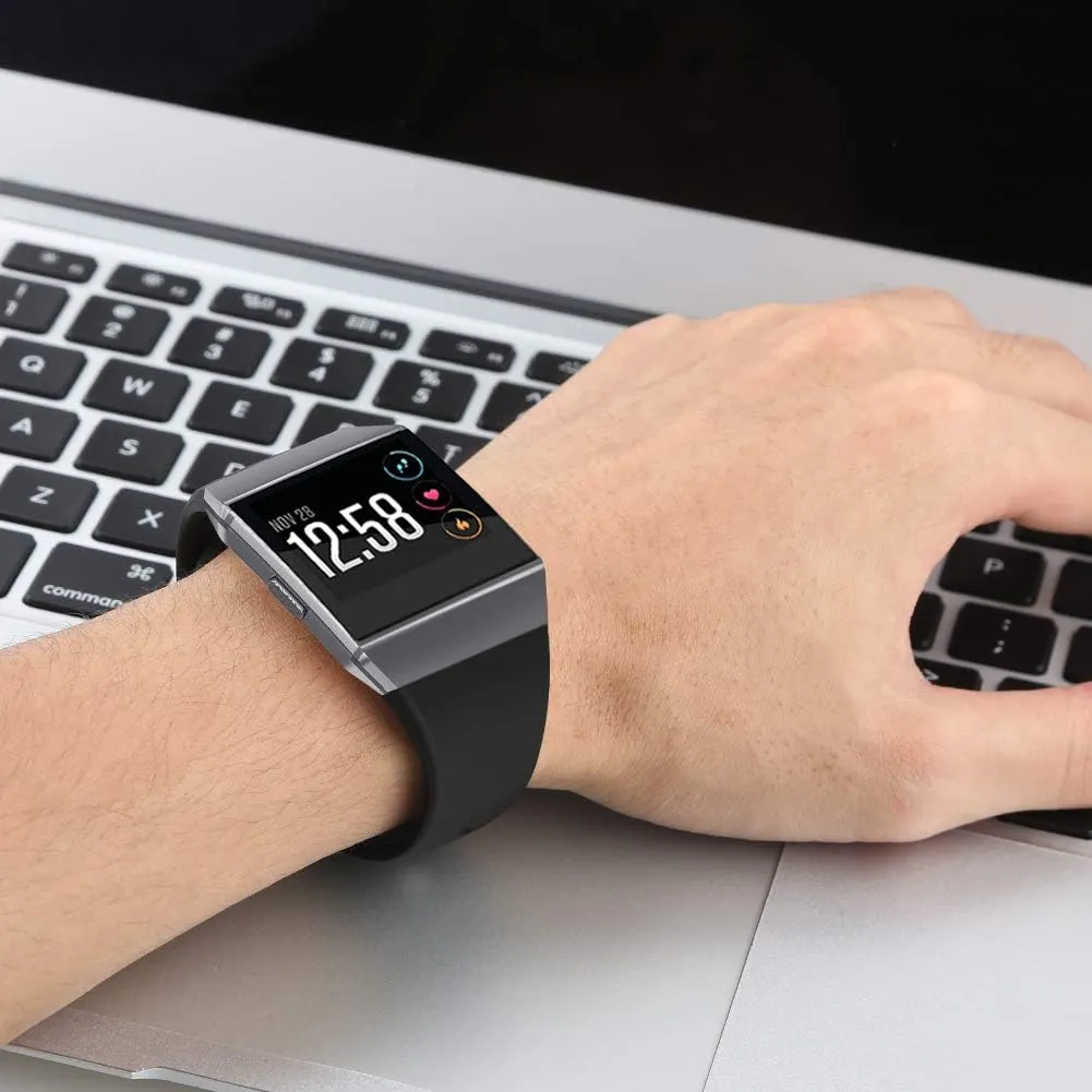 Compatible with Fitbit Ionic Bands, Soft Silicone Replacement Strap Accessories Breathable Wristbands for Fitbit Ionic Smart Watch, Large Small