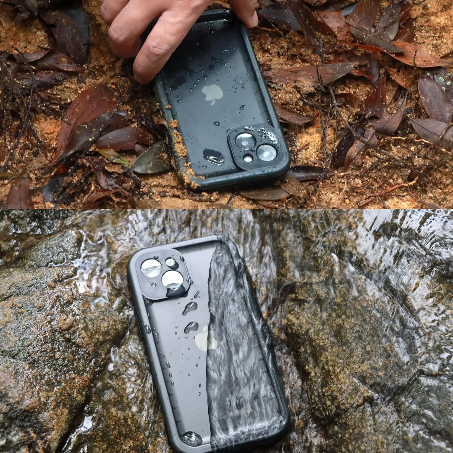 Cozycase Compatible with iPhone 13 Waterproof Case - Full Body Dustproof Shockproof Built-in Screen Protector Rugged Waterproof Case for iPhone 13 6.1 Inch Black