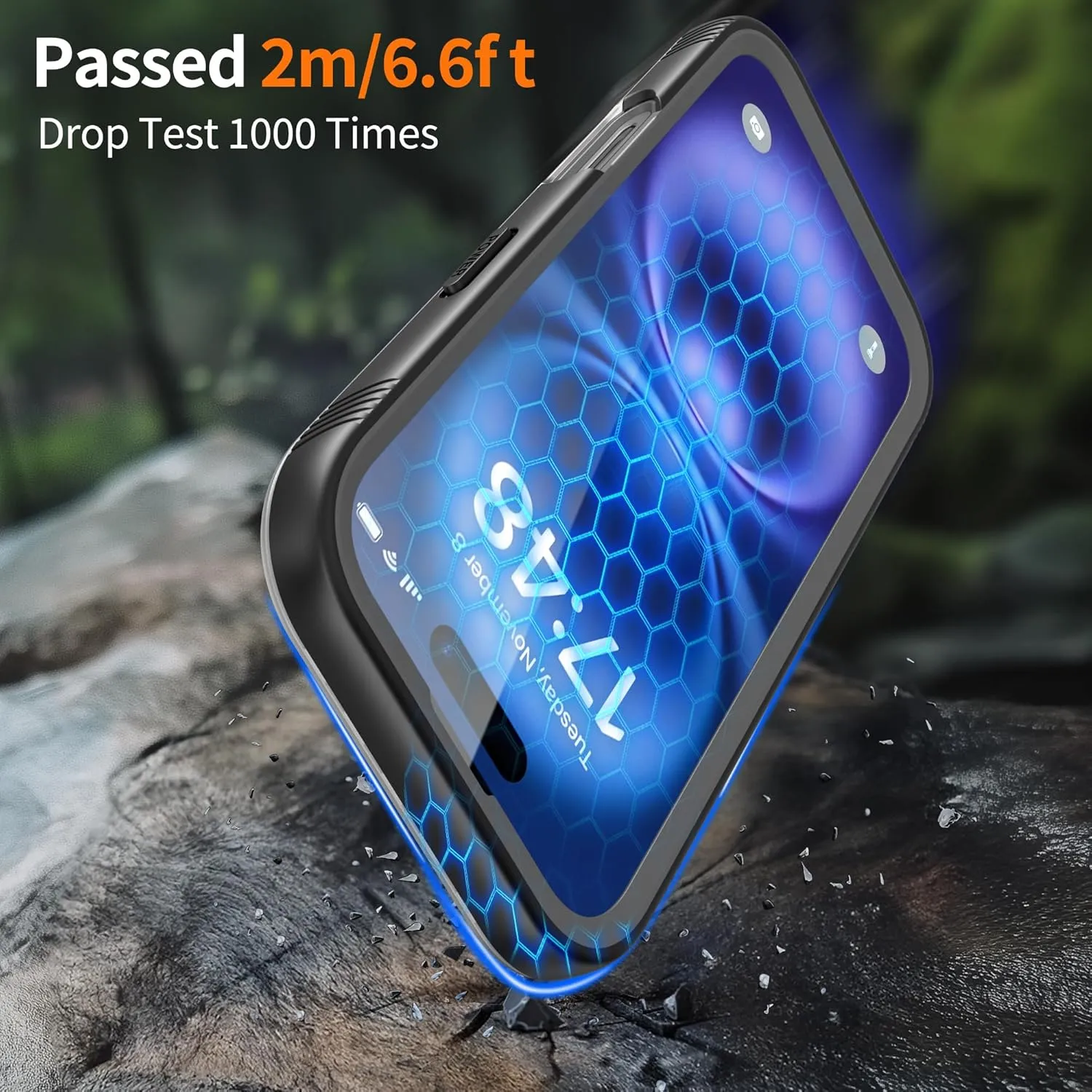 Cozycase Compatible with iPhone 13 Waterproof Case - Full Body Dustproof Shockproof Built-in Screen Protector Rugged Waterproof Case for iPhone 13 6.1 Inch Black