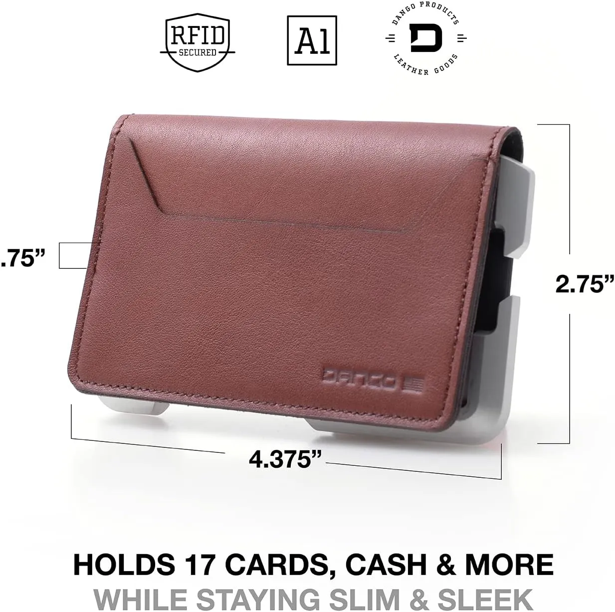 Dango Slim Minimalist Wallet for Men - RFID Blocking - Leather