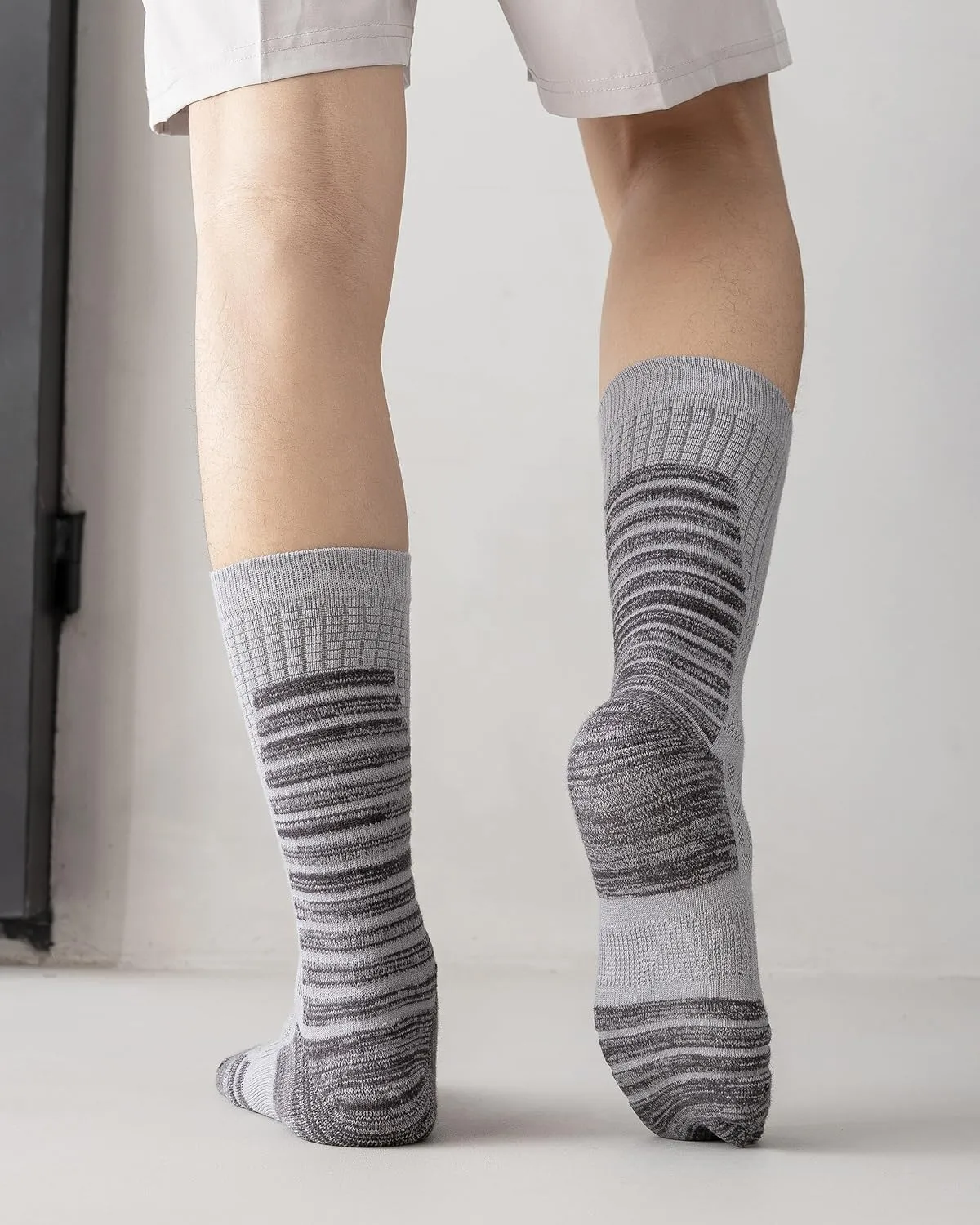 DarkCom Men and Women Crew Socks for Work, Hiking, Running and Athletic Sports, 5 Pairs Cushioned Support Boot Socks