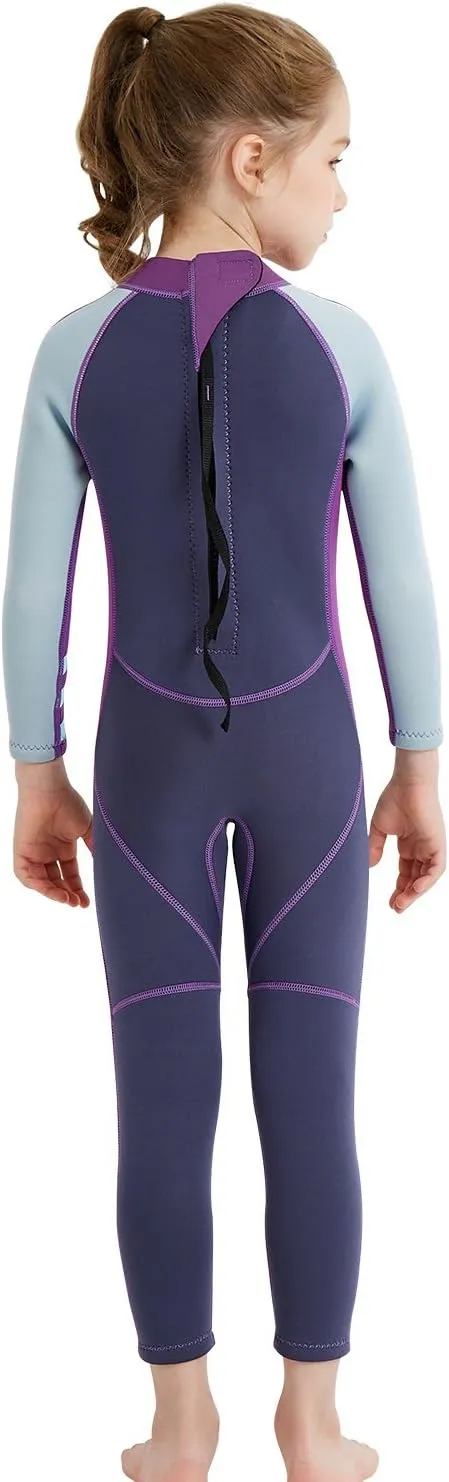 DIVE & SAIL Kids Boys Girls 2.5mm Neoprene Wetsuit Thermal One Piece Swimsuit UV Protection Rash Guard