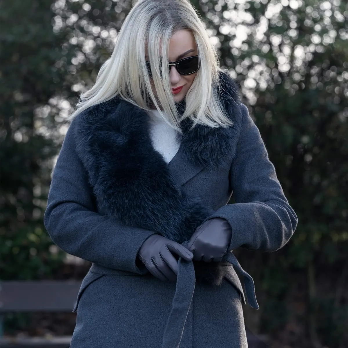 Downholme Vegan Leather Gloves for Women