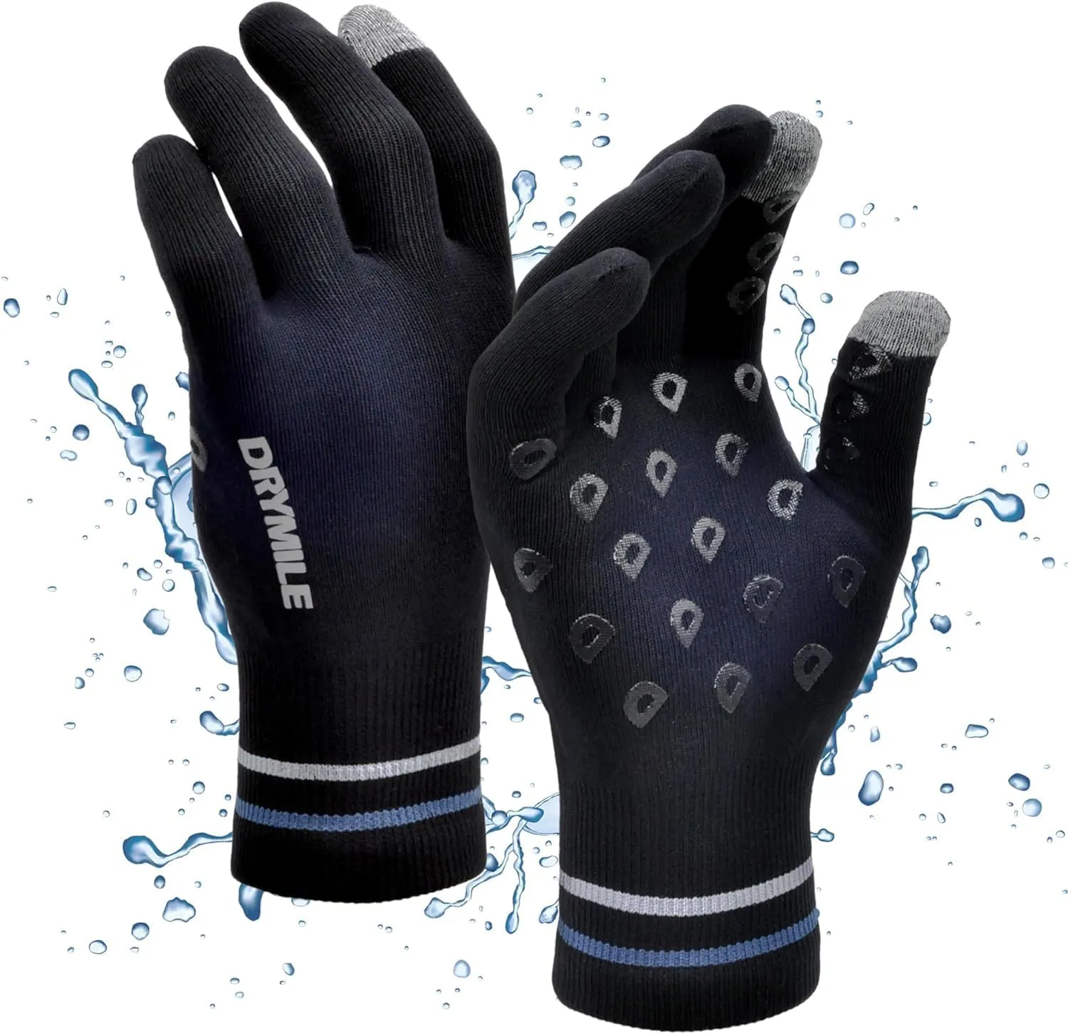 DRYMILE Hyla Waterproof Gloves - Warm Touchscreen Winter Snow Wool Blend Hand Gloves for Men & Women - Work, Hiking, Skiing, Running, Biking, Riding Glove, Ideal for Cold Weather