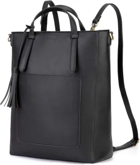 ECOSUSI Tote Bag Convertible Backpack for Women Vegan Leather Handbag Multifuction Shoulder Bag