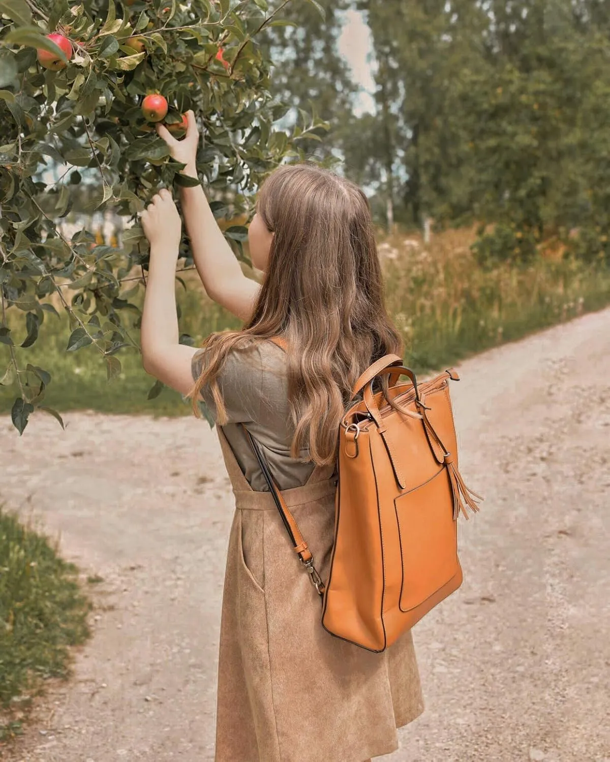 ECOSUSI Tote Bag Convertible Backpack for Women Vegan Leather Handbag Multifuction Shoulder Bag