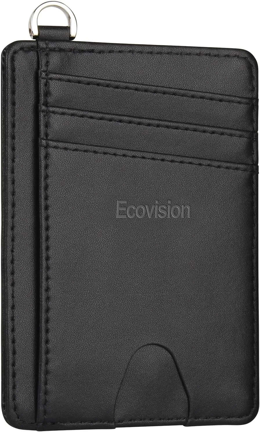 EcoVision Slim Minimalist Front Pocket Wallet, RFID Blocking Credit Card Holder Wallet with Detachable D-Shackle for Men Women