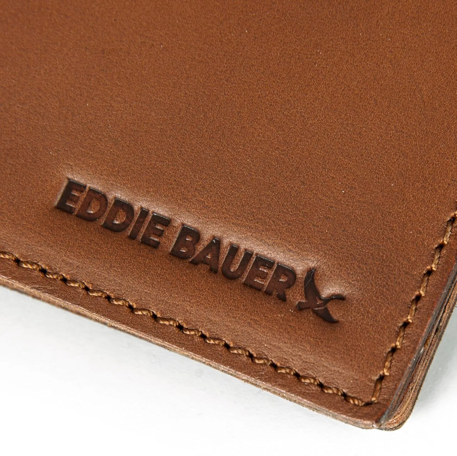 Eddie Bauer Men Signature Leather Bifold Passcase Wallet
