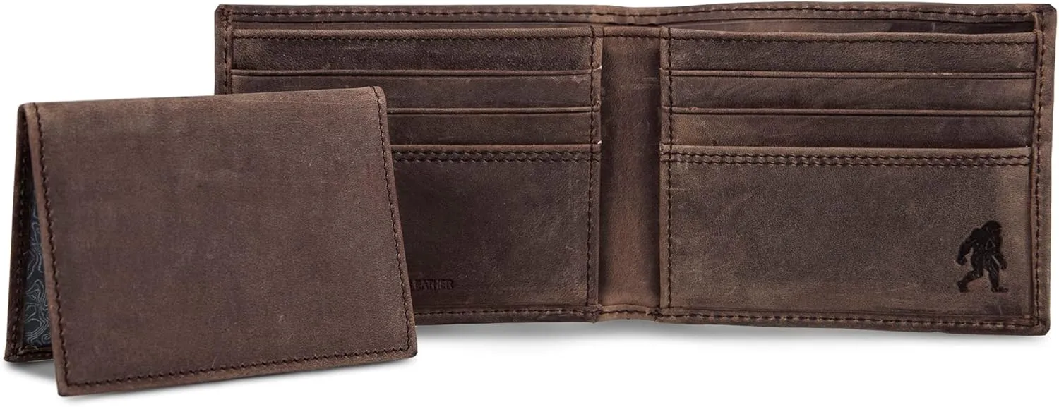 Eddie Bauer Men Signature Leather Bifold Passcase Wallet