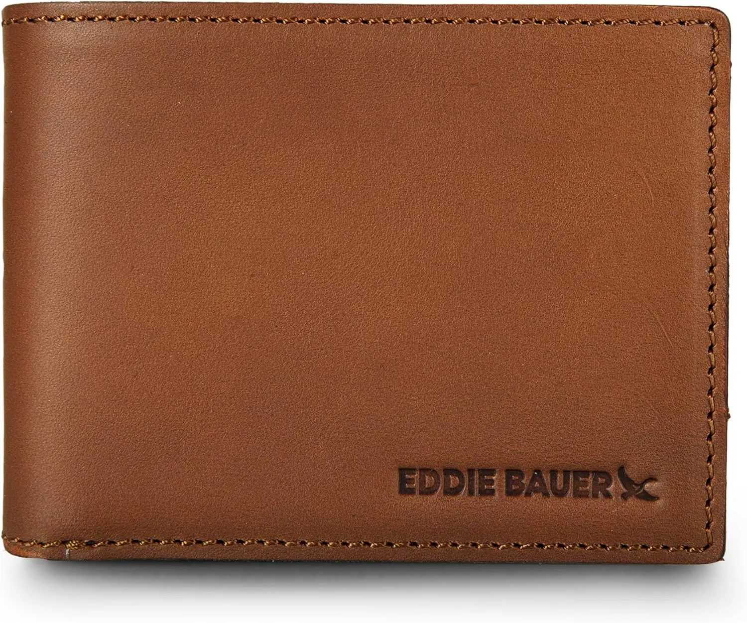 Eddie Bauer Men Signature Leather Bifold Passcase Wallet