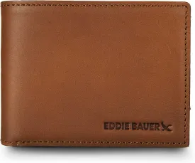 Eddie Bauer Men Signature Leather Bifold Passcase Wallet