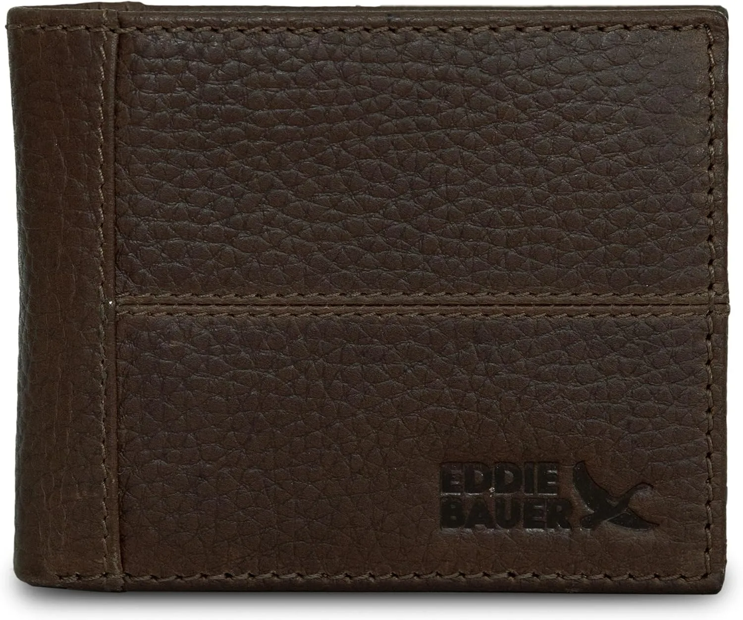 Eddie Bauer Men Signature Leather Bifold Passcase Wallet