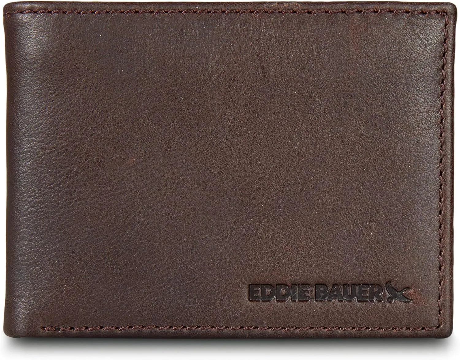 Eddie Bauer Men Signature Leather Bifold Passcase Wallet