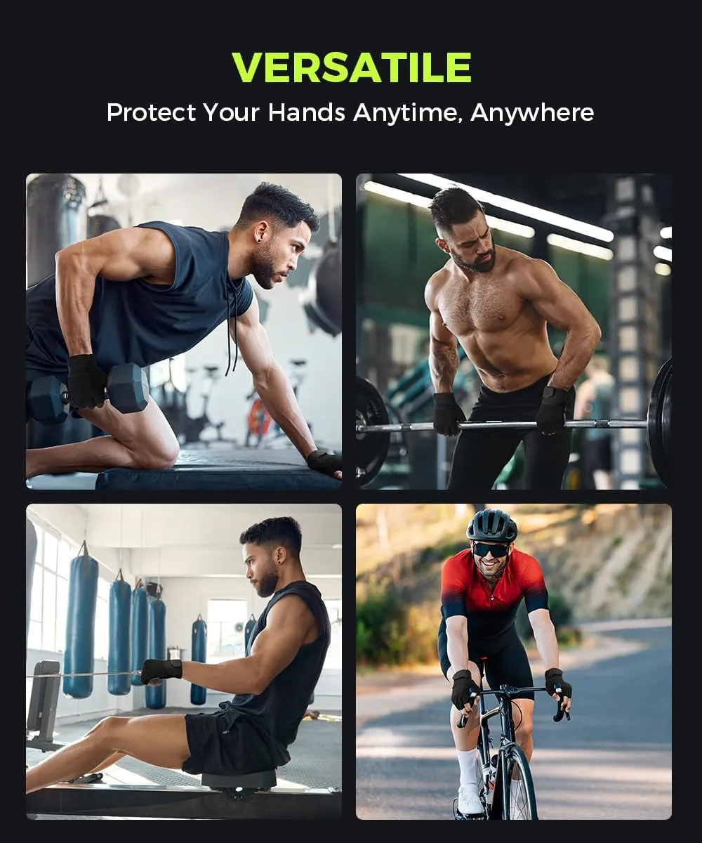Fingerless Workout Gloves for Men and Women, Lightweight Breathable Fitness Gloves for Weightlifting, Cycling, Climbing, Rowing