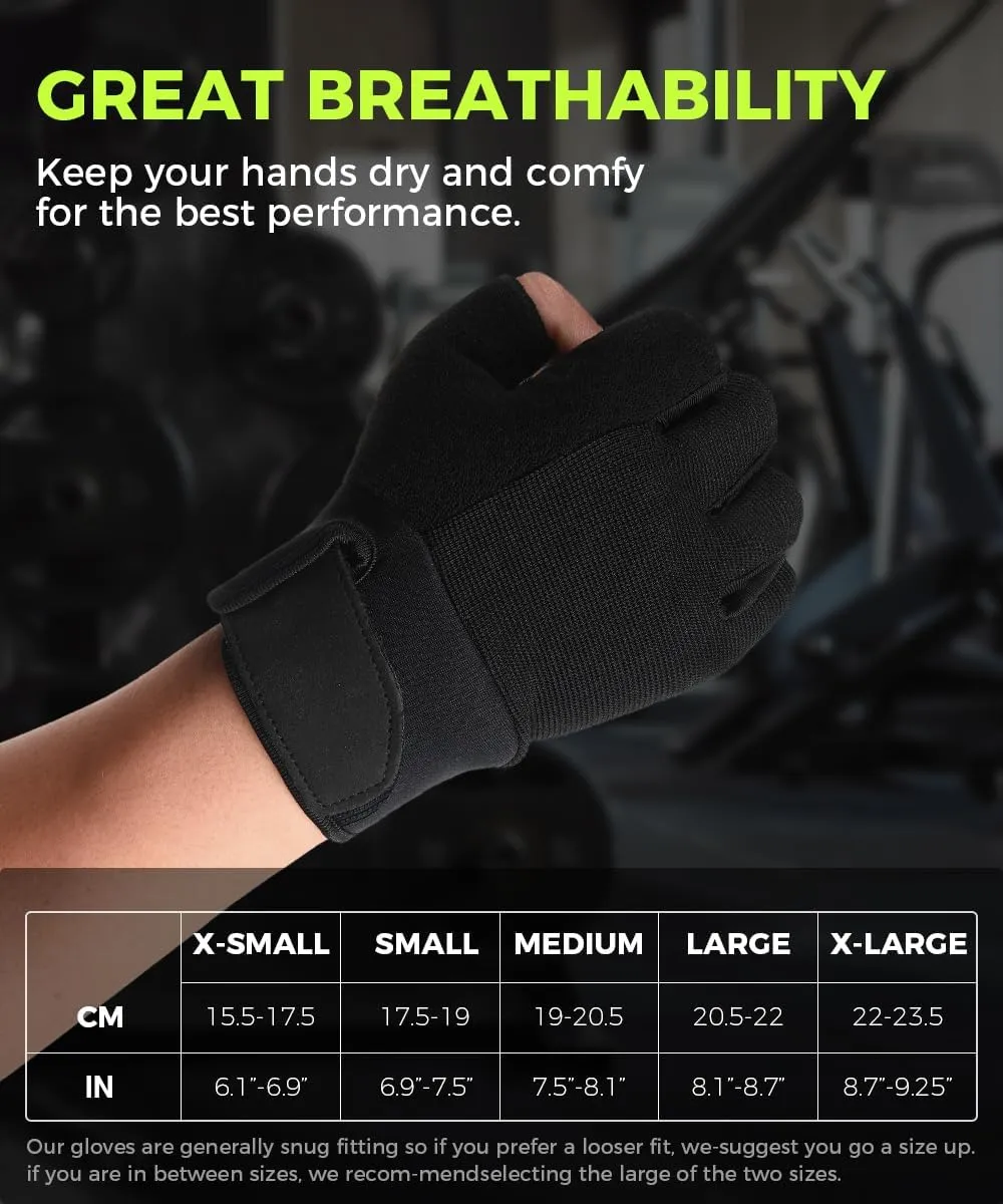 Fingerless Workout Gloves for Men and Women, Lightweight Breathable Fitness Gloves for Weightlifting, Cycling, Climbing, Rowing