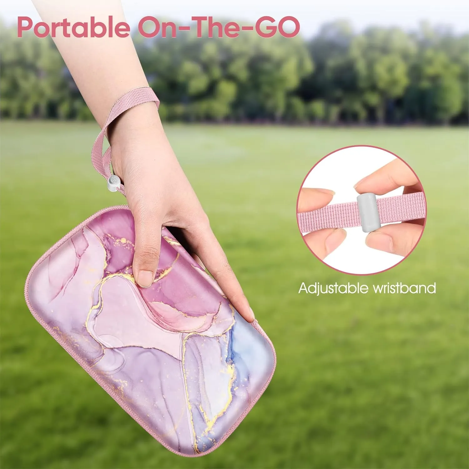 Fintie Carrying Case for Backbone One Mobile Gaming Controller - [Shockproof] Hard Shell Protective Cover Travel Bag with Inner Pocket (Dreamy Marble)