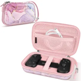 Fintie Carrying Case for Backbone One Mobile Gaming Controller - [Shockproof] Hard Shell Protective Cover Travel Bag with Inner Pocket (Dreamy Marble)