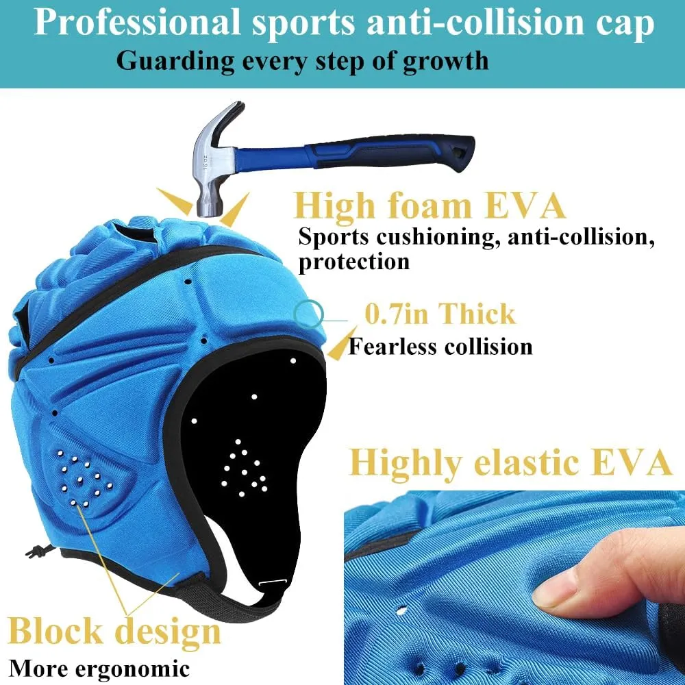 Flag Football Helmet Padding Youth, Adjustable Rugby Helmet, Lightweight Breathable Speedflex Helmet for Soccer, Hockey