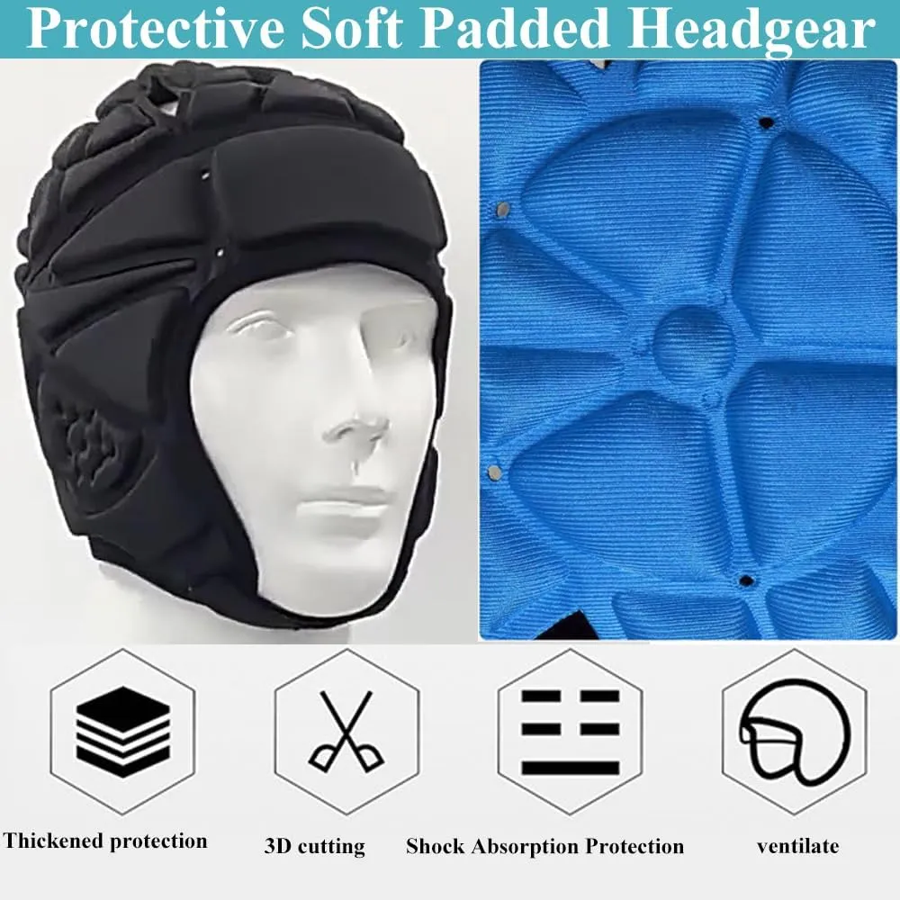 Flag Football Helmet Padding Youth, Adjustable Rugby Helmet, Lightweight Breathable Speedflex Helmet for Soccer, Hockey