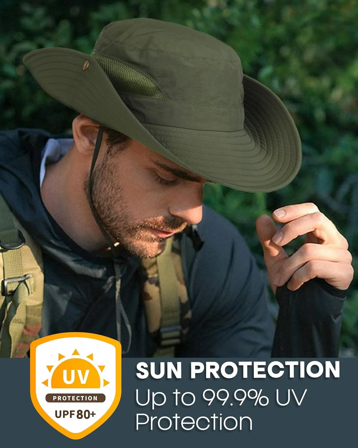 FURTALK Mens Bucket Sun Hat UPF 80  Wide Brim Hiking Fishing Beach Outdoor Hats
