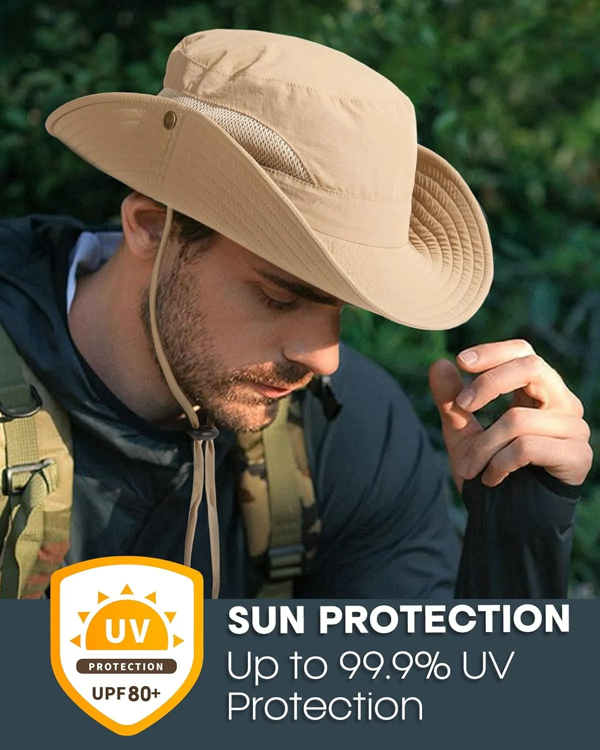 FURTALK Mens Bucket Sun Hat UPF 80  Wide Brim Hiking Fishing Beach Outdoor Hats