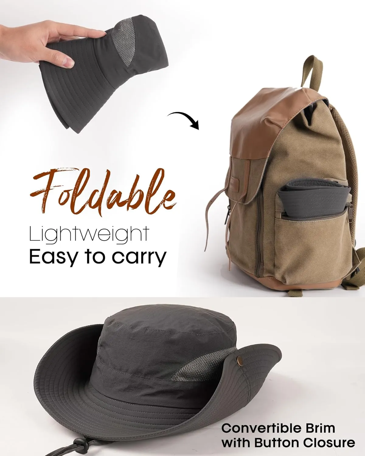 FURTALK Mens Bucket Sun Hat UPF 80  Wide Brim Hiking Fishing Beach Outdoor Hats