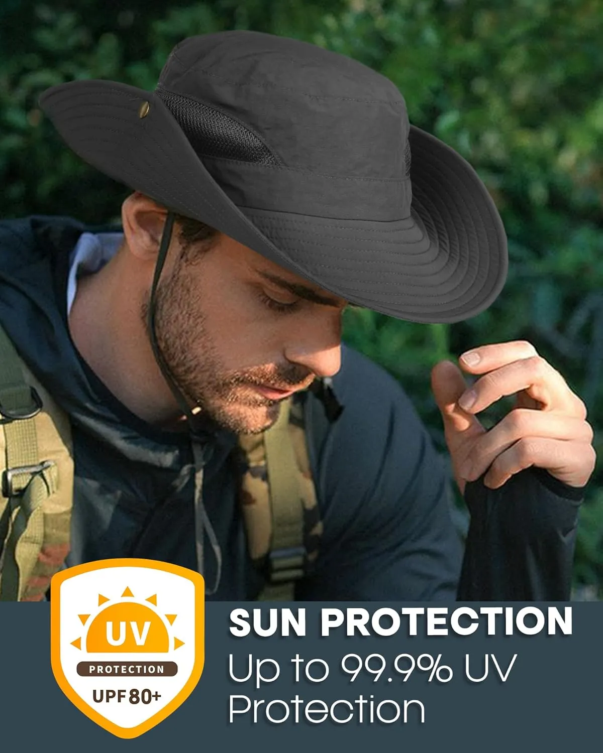 FURTALK Mens Bucket Sun Hat UPF 80  Wide Brim Hiking Fishing Beach Outdoor Hats