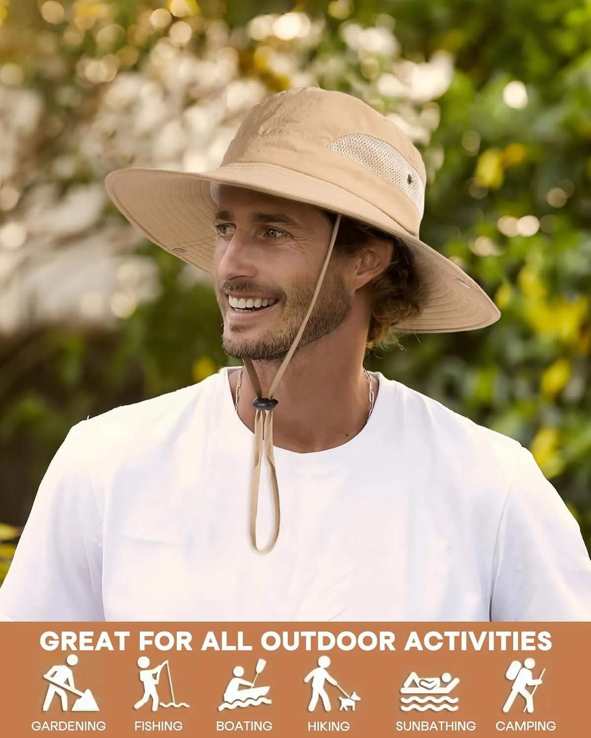 FURTALK Mens Bucket Sun Hat UPF 80  Wide Brim Hiking Fishing Beach Outdoor Hats