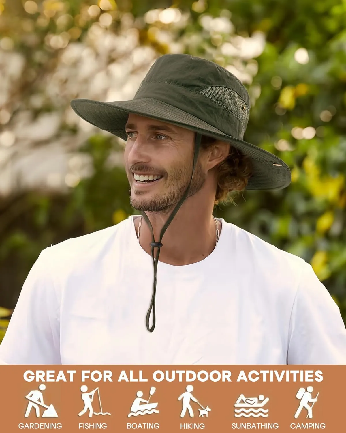 FURTALK Mens Bucket Sun Hat UPF 80  Wide Brim Hiking Fishing Beach Outdoor Hats