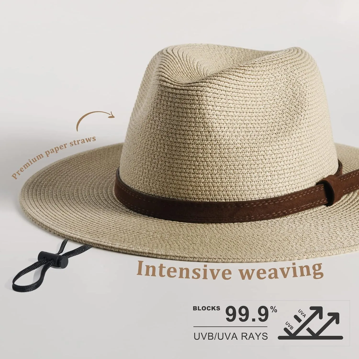 FURTALK Womens Mens Wide Brim Straw Panama Hat Fedora Summer Beach Sun Hat UPF Straw Hat for Women