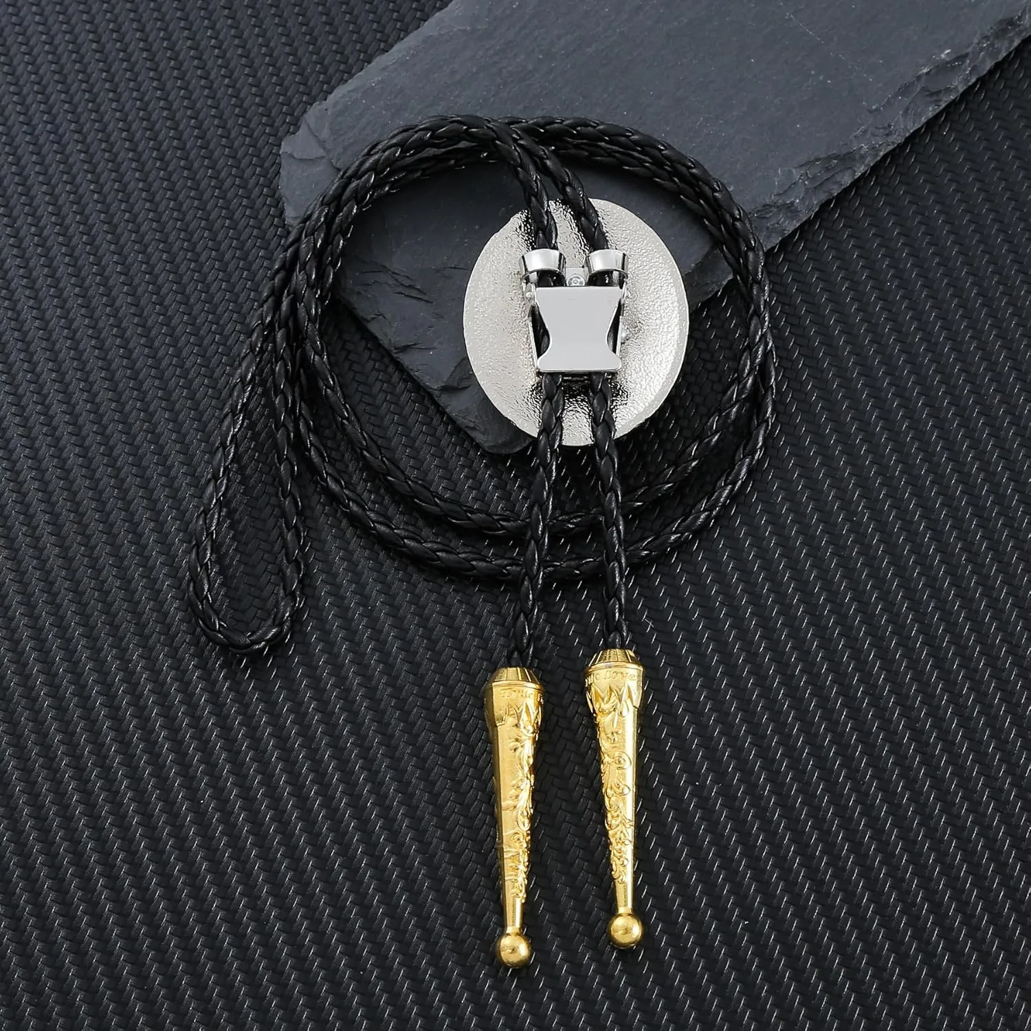 GelConnie Western Ties for Men Gold Bolo Tie Initial Letter A to Z Native American Bola Ties Cowboy Accessories for Men Women