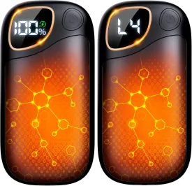 Hand Warmers Rechargeable - 2 Pack Magnetic Electric Hand Warmers with 20Hrs Warmth 4 Levels Heating, USB Reusable Portable Pocket Heater for Women, Man, Raynauds, Golf, Camping, Fishing, Ball Game