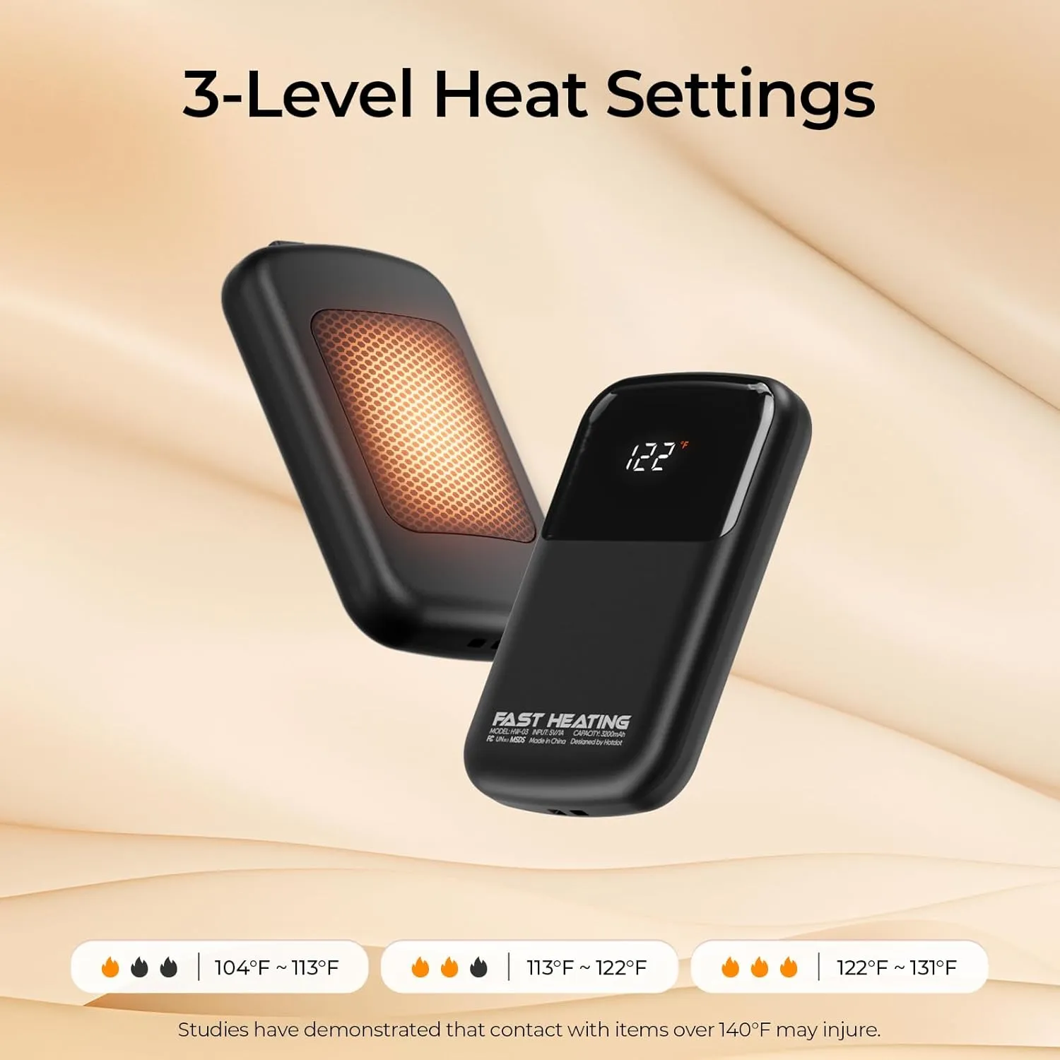 Hand Warmers Rechargeable 2 Pack with Gift Box, Portable Electric Hand Warmer with LED Display Battery and Temperature, Fast Heating, for Men, Women, Hunting Camping