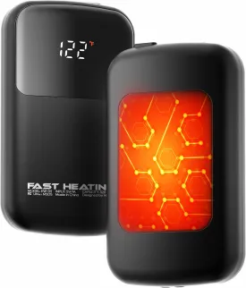 Hand Warmers Rechargeable 2 Pack with Gift Box, Portable Electric Hand Warmer with LED Display Battery and Temperature, Fast Heating, for Men, Women, Hunting Camping