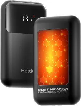 Hand Warmers Rechargeable with Gift Box, Electric Hand Warmer with LED Battery and Temperature Display, 4 Heating Levels Portable Pocket Heater, for Men, Women, Hunting