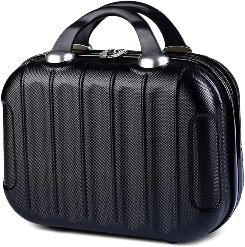 Hard Shell Vanity Cases with Elastic Band and Zipper, Portable Waterproof ABS Beauty Case, Cosmetic Case for Women Girl