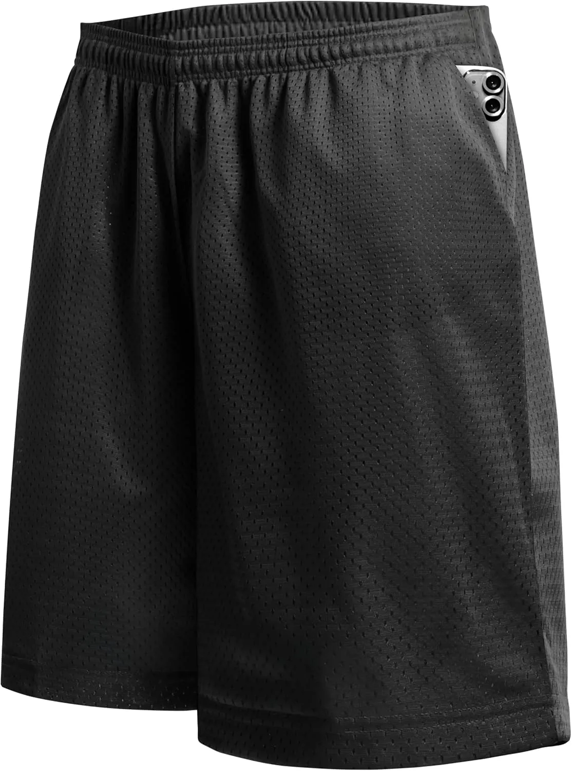 Hat and Beyond Mens Lightweight Basic Mesh Solid Basketball Jersey Workout Fitness Gym Shorts