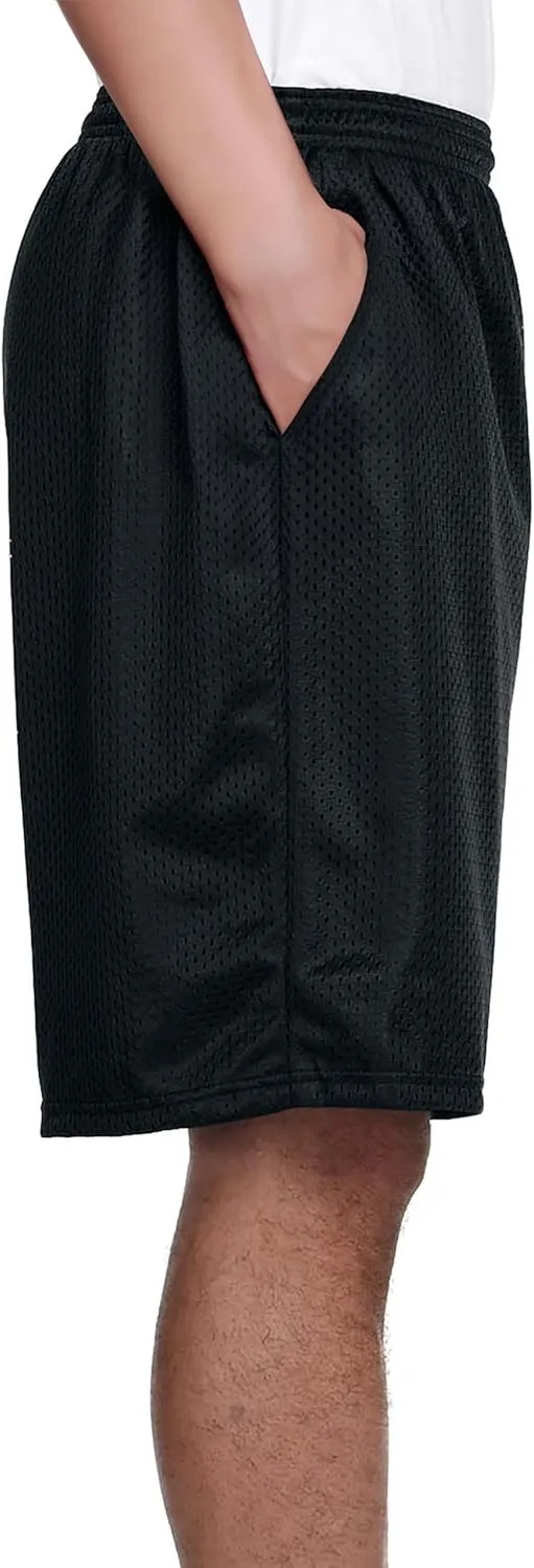 Hat and Beyond Mens Lightweight Basic Mesh Solid Basketball Jersey Workout Fitness Gym Shorts