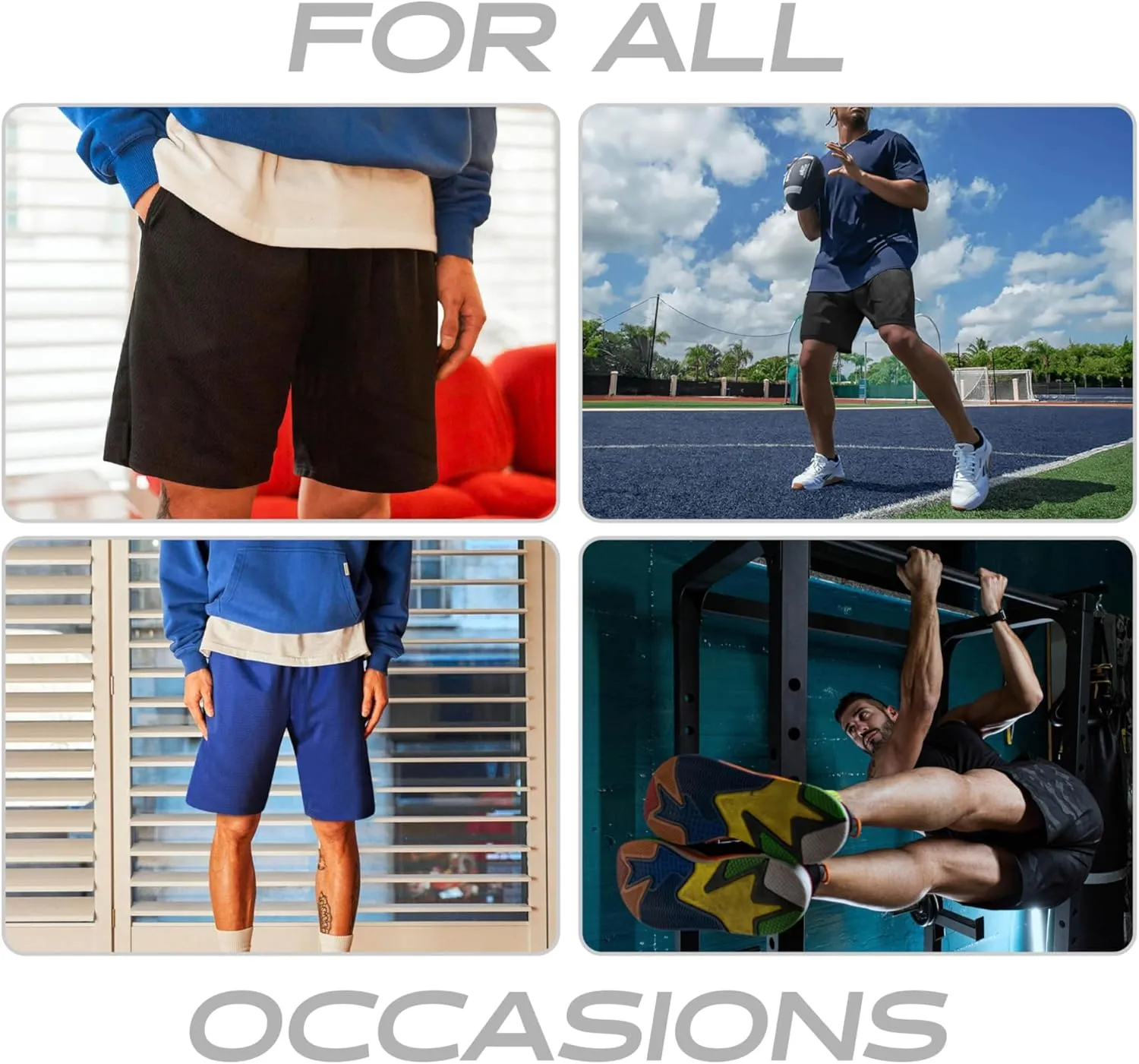 Hat and Beyond Mens Lightweight Basic Mesh Solid Basketball Jersey Workout Fitness Gym Shorts