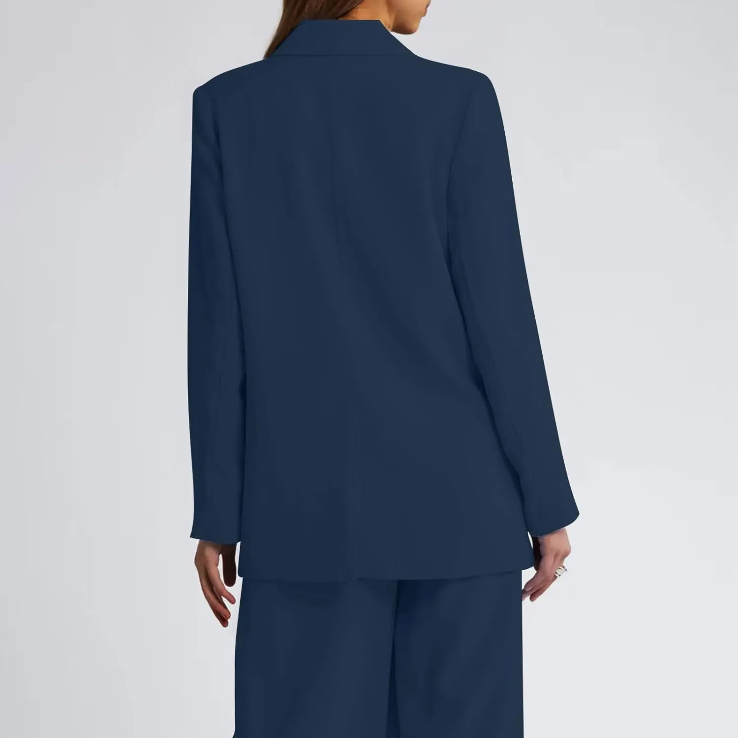 HGps8w Women's Shoulder Pad Loose Blazers Outerwear, Casual Solid Long Sleeve Open Front Work Business Suit Jackets