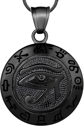 Hipunk Eye of Horus Necklace 316L Stainless Steel Egyptian Ancient Wedjat Eye of Ra Horus Symbol of Protection Mens' Amulet Protective Coptic Jewelry SP0009 Hipunk Eye of Horus Necklace 316L Stainless Steel Egyptian Ancient Wedjat Eye of Ra Horus Symbol of Protection Mens' Amulet Protective Coptic Jewelry SP0009