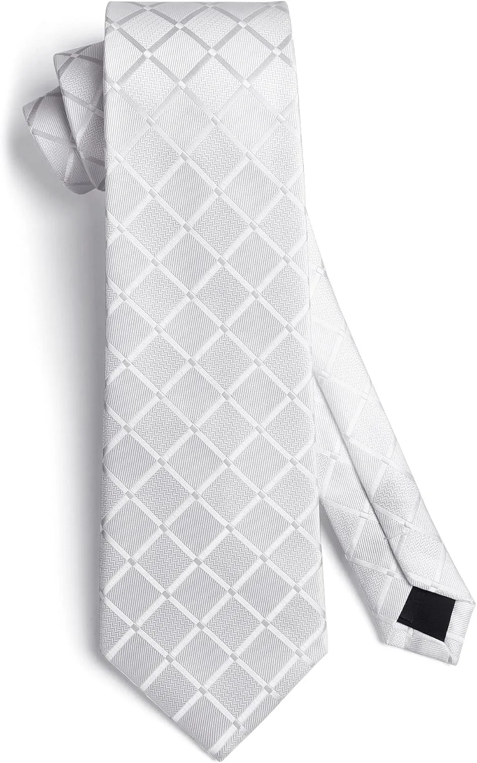 HISDERN Plaid Checkered Tie Handkerchief Woven Classic Formal Men's Necktie & Pocket Square Set