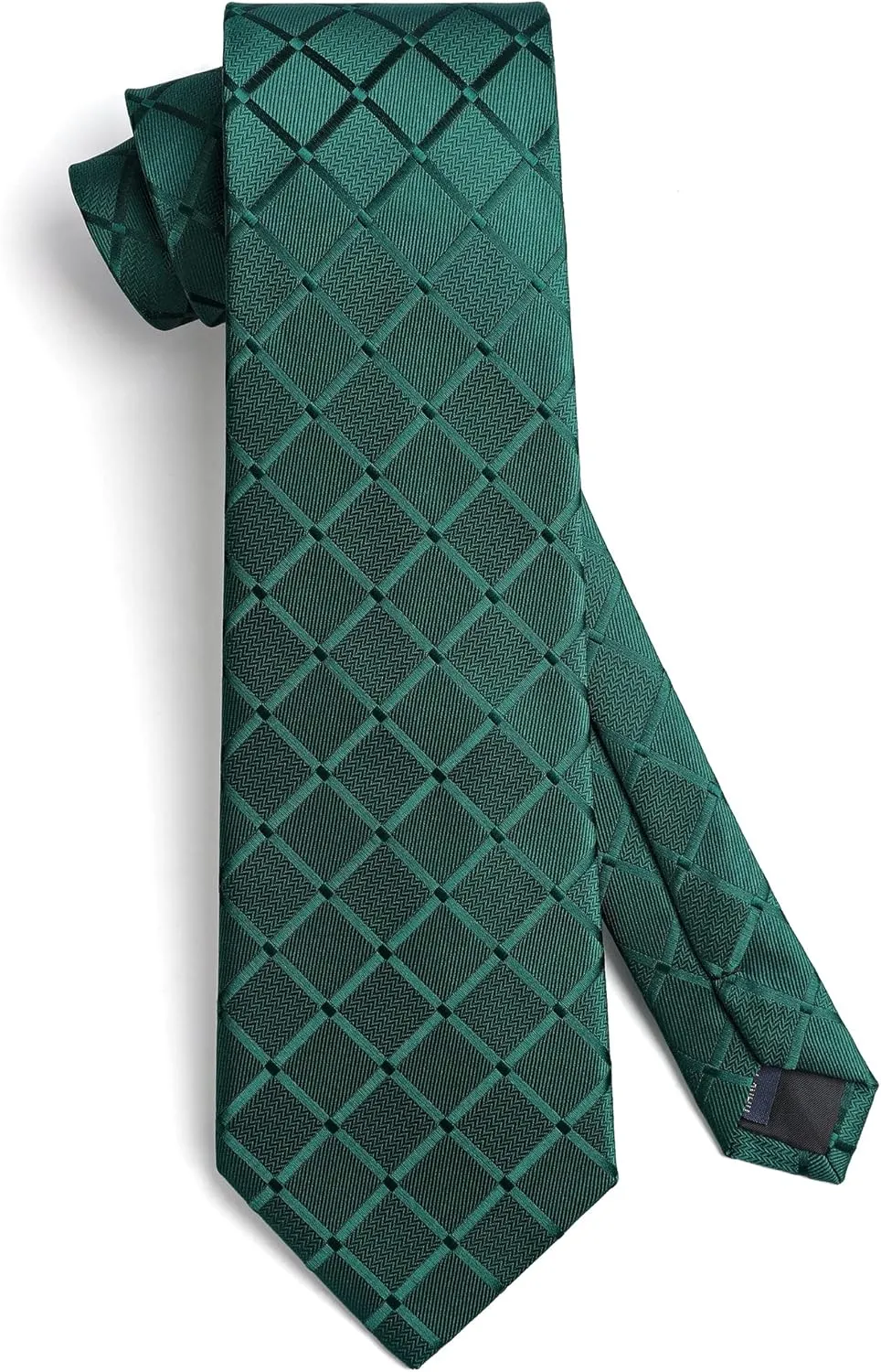 HISDERN Plaid Checkered Tie Handkerchief Woven Classic Formal Men's Necktie & Pocket Square Set