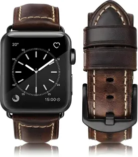HUAFIY Compatible for Apple Watch Bands 42mm 44mm45mm46mm 49mm 38mm 40mm41mm, Genuine Leather Band Strap for iWatch Series 10/9/8,7,6,5,4,3,2,1, Ultra,Ultra2