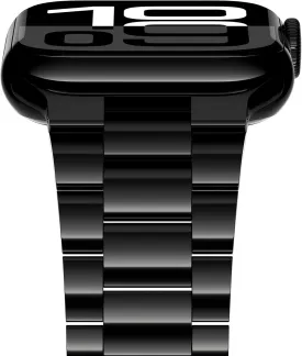 iiteeology Lightweight Stainless Steel Band Designed for Apple Watch Series 1-10, 42mm, 41mm, 40mm, 38mm,SE &SE2,Replacement iWatch Bands for Women, Jet Black