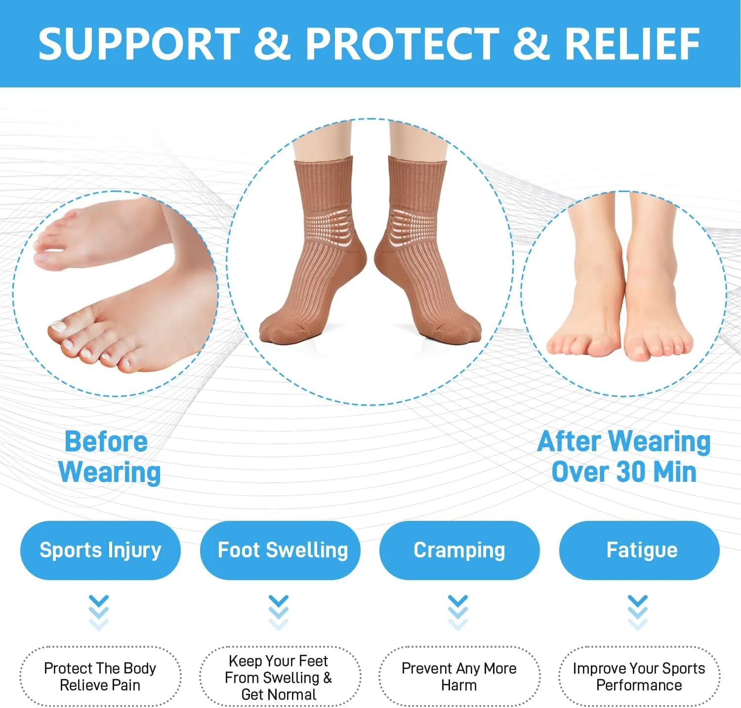 IRAMY Compression Socks Women Cute Crew Ankle Support Coolmax Wicking Casual Aesthetic Granola Girls Plantar Fasciitis Sock