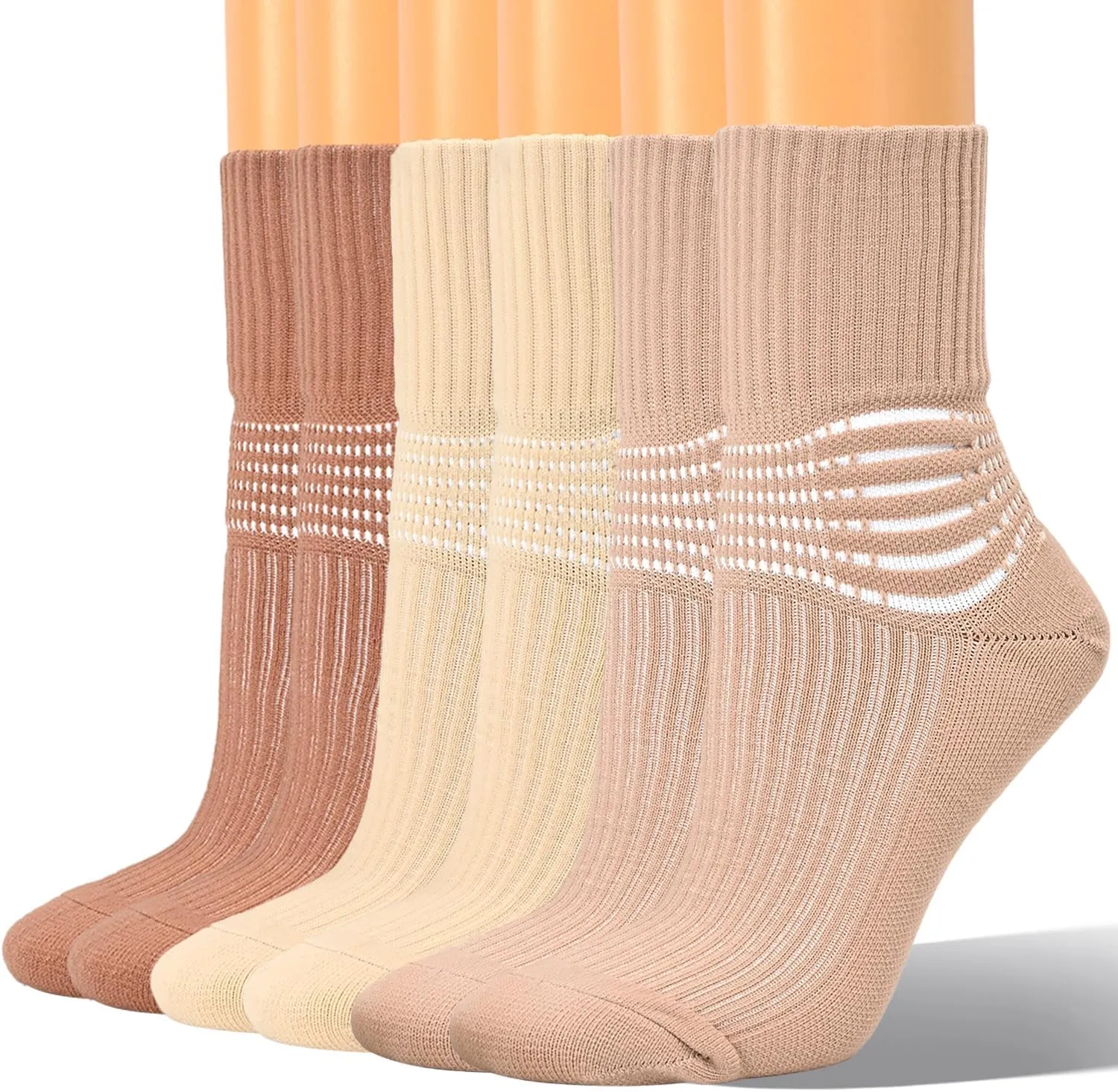 IRAMY Compression Socks Women Cute Crew Ankle Support Coolmax Wicking Casual Aesthetic Granola Girls Plantar Fasciitis Sock