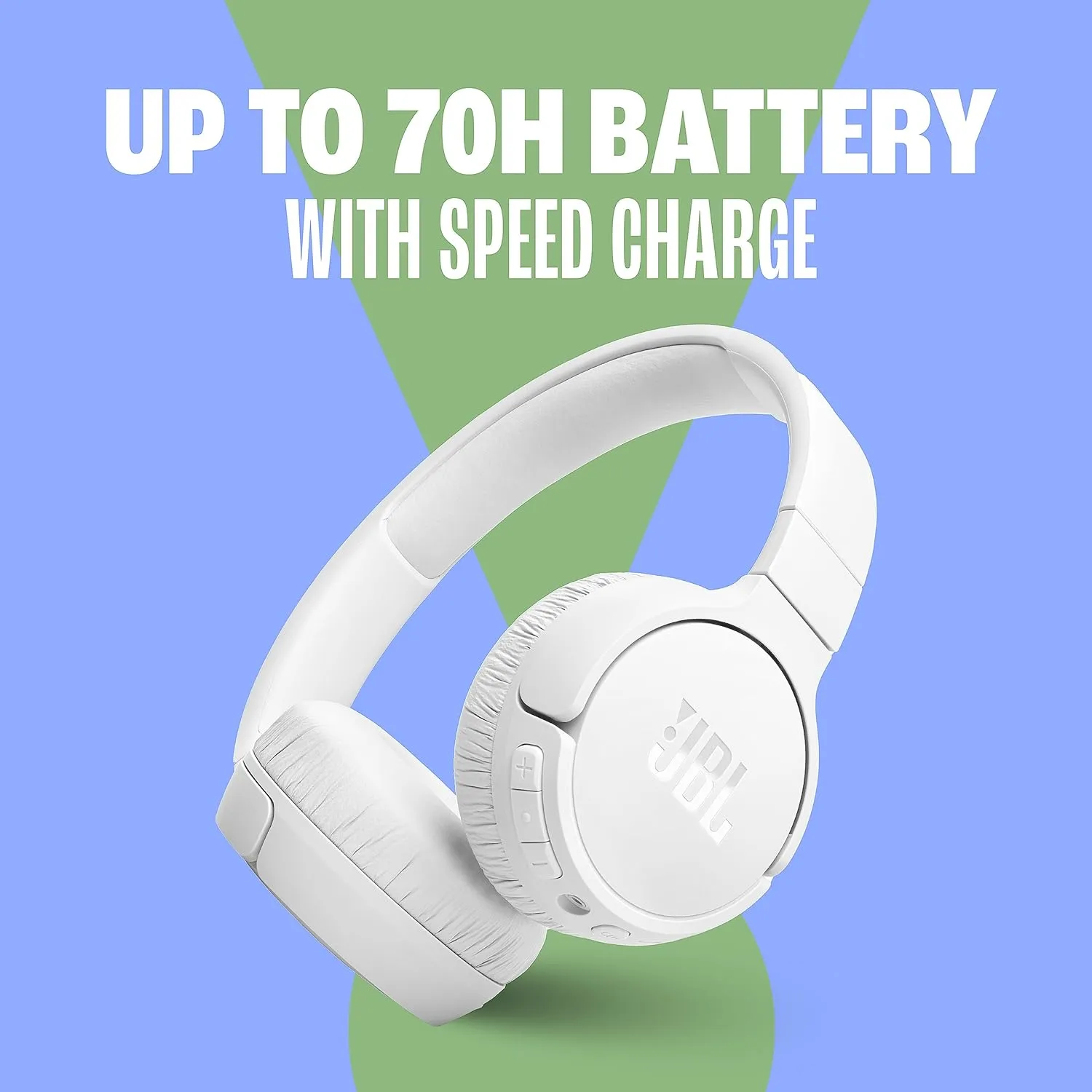 JBL Tune 670NC - Adaptive Noise Cancelling with Smart Ambient Wireless On-Ear Headphones, Up to 70H Battery Life with Speed Charge, Lightweight, Comfortable and Foldable Design (Purple)