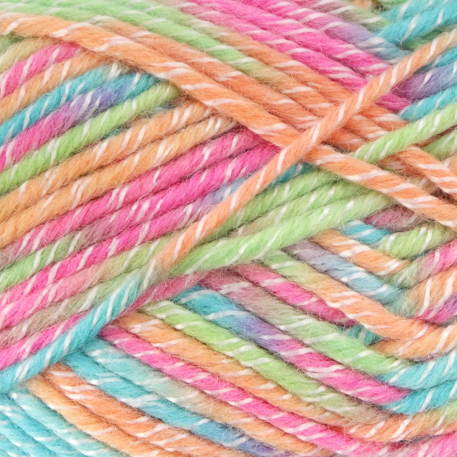 JubileeYarn Chunky Melody Yarn - 100g/Skein Bulky Wool Blend - Rainbow Sherbet - 2 Skeins
